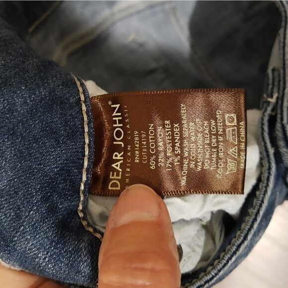 DEAR John Blue Jeans Straight Leg Size 30 Distressing - Picture 10 of 10
